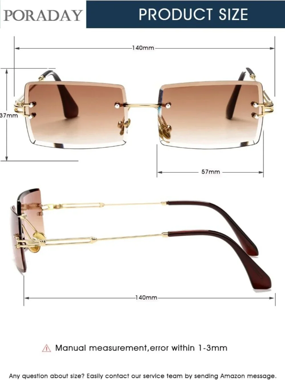 HD UV400 Rimless Rectangle Sunglasses - Stylish Protection for Fashion Lovers